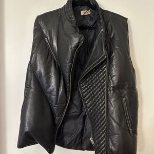 MENS Helmut Lang leather puffer vest size M